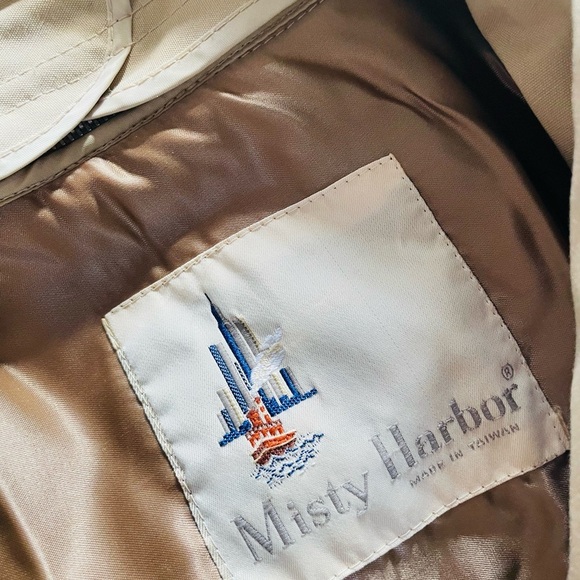 Vintage misty Harbor Tan Trench Coat w/ removable Sherpa Lining - Picture 8 of 13